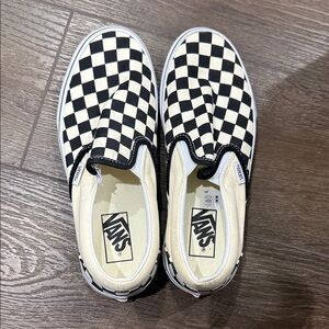 Vans Black and White Checkered Slip-On Sneakers